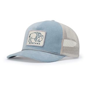 Casquette de camionneur à cinq panneaux en velours côtelé neutre de haute qualité, style vintage hip-hop, personnalisée, bleu ciel à deux tons, en stock - Product Image 1