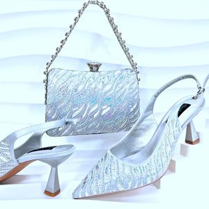 Mode fête italien chaussure sac ensemble dames chaussure avec sac assorti ensemble 2024 chaussures de créateur femmes <span class=keywords><strong>luxe</strong></span> 2024 nigérian fête pompes - Product Image 2