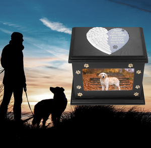 Urne funéraire de luxe artisanale en bois massif écologique pour chiens/chats avec cadre photo intégré – Souvenir commémoratif minimaliste - Product Image 3