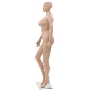 Beige Maternity Full-Body Female Mannequin <b>Head</b> Standing Pose Plastic Material Seductive <b>Style</b> Glass Base Apparel Display D0100H - Product Image 2