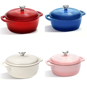 Marmite à soupe <span class=keywords><strong>en</strong></span> <span class=keywords><strong>fonte</strong></span> émaillée de haute qualité de 26 cm, faitout, <span class=keywords><strong>cocotte</strong></span> antiadhésive <span class=keywords><strong>en</strong></span> céramique, compatible avec diverses plaques de cuisson - Product Image 1