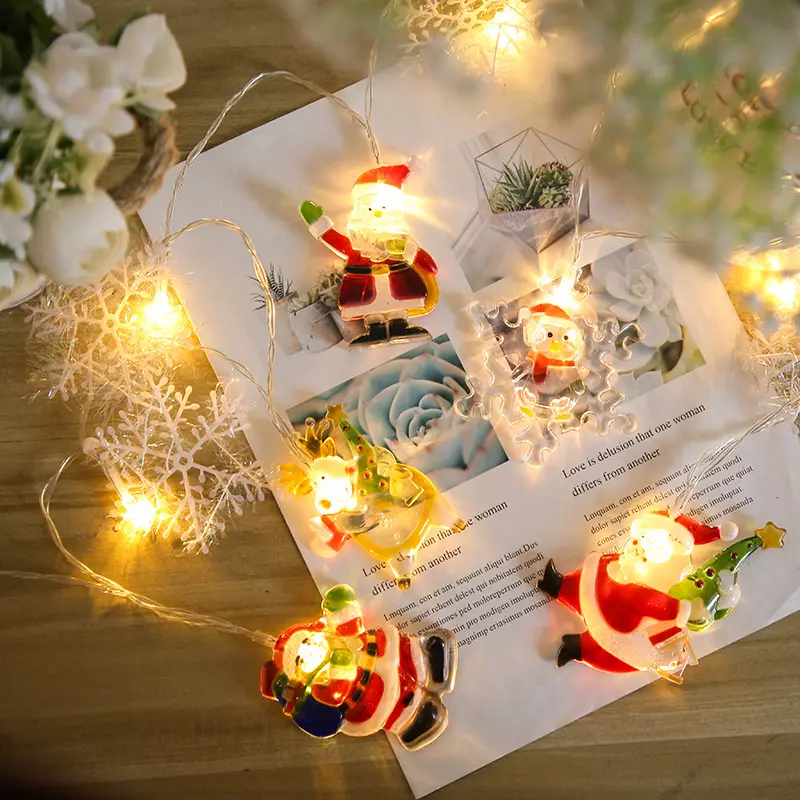 Neue farbige led-Schneeblätter aus Kunststoff für Weihnachtsmann String für Zuhause und Innenbereich Weihnachtsserie Urlaub Dekorationslichter