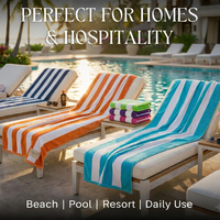 Large Size 30x60in Pure Cotton Beach Towel with Pool Towel Stripes - Quick-drying, Suitable for Swimming, Beach, Bathroom, Yoga,
