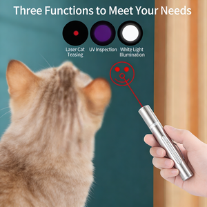 Pointeur infrarouge en métal simple, rechargeable par USB, pour chat, avec lumière blanche interactive et 5 types d'icônes - Product Image 3