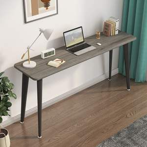 Escritorio para computadora, mesa de trabajo rectangular de madera maciza para oficina, mesa de estudio para el hogar con patas negras, 120 cm de longitud, diseño sencillo - Product Image 3