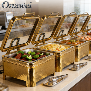 Onawei - Calentadores de Comida de Acero Inoxidable para Bodas, Estilo Buffet, para Catering, Juego de Platos para Servir - Product Image 1