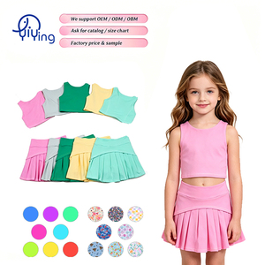 Top Corto Senza Maniche Abbinato a Gonne e <span class=keywords><strong>Pantaloni</strong></span> <span class=keywords><strong>Plissettati</strong></span>, Ideale per Yoga, Tennis, Danza e Altre Occasioni - Product Image 1