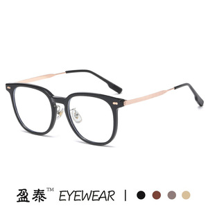 แว่นตาทรงกลม TR90ขนาดกลางสีน้ำเงินป้องกันแสงได้ทุกเพศ - Product Image 2