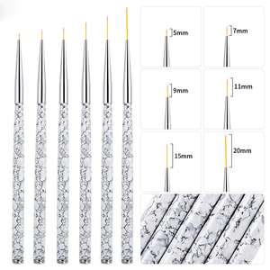 Kit de 3 pinceaux liner pour gel à ongles, design marbre, avec pinceau ombré en poils de zibeline et pinceau en nylon, outil de manucure pour salon, sac PVC, 21g - Product Image 3