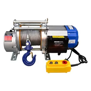 Low Noise Aluminum Shell 110v 220v 380v 440v Volts 500kg 1500kg 1.5 2.5 3 Ton Wire Rope Mini Lift Hoist Electric Winch