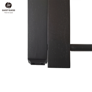 Guesr <span class=keywords><strong>Guess</strong></span> Porte-bagages portable en bois de hêtre de 5cm d'épaisseur Pliable de haute qualité Noir Chambre à coucher Hôtel Étagères de rangement Étagères - Product Image 5