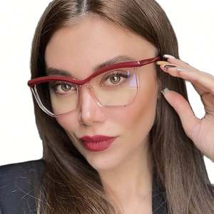 Gafas Ópticas con Logotipo Personalizado, Estilo Vintage 2025, Coloridas, Anti Luz Azul, Montura Grande, Ojo de Gato, para Mujer - Product Image 1
