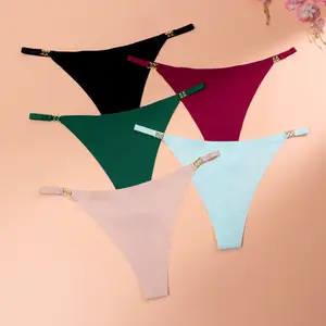 Evenyoung Customized Logo Sexy Thong Ladies Panties All colors Lingerie Women G String Seamless Women's Panties