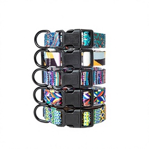 Produits pour animaux de compagnie : Ensembles de colliers et laisses pour chiens personnalisables en polyester imprimé, ajustables et tendance, avec sublimation, pour petits chiens - Product Image 2