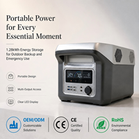 Station d'alimentation portable 1280Wh, générateur solaire, batterie LiFePO4 pour le camping en plein air, la maison, la secours en cas d'urgence