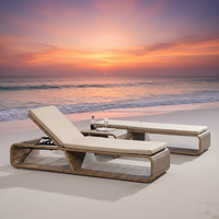 Chaise longue de loisirs moderne et portable pour l'extérieur, lit pliant en rotin durable pour hôtels, jardins, espaces ouverts, piscines et chambres