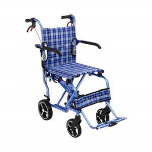 Petit fauteuil roulant manuel pliable compact portatif fauteuil roulant de poche léger pour voyager en gros - Product Image 1