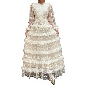 Vestido Largo de Fiesta de Boda Estilo Imperio, Moda Primavera 2026, Vintage para Mujer, Antiarrugas, Bordado Floral Completo, Sexy, de Tul y Malla - Product Image 4