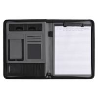 Portafolio de Cuero A4 para Negocios, con Asa Integrada y Organizador con Cierre, Disponible Directamente de Fábrica para Reuniones Ejecutivas
