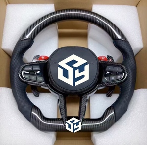Volant sport de luxe personnalisé en cuir Alcantara et fibre de carbone pour G20 G30 G80 G87 M3 M4 M5 <span class=keywords><strong>Série</strong></span> <span class=keywords><strong>7</strong></span> <span class=keywords><strong>Golf</strong></span> - Product Image 1