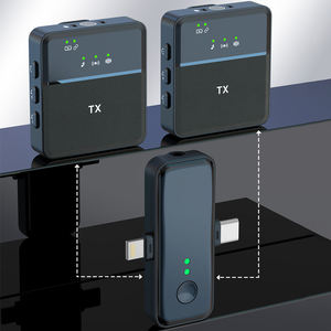 Microphone cravate sans fil SX31 3-en-1 professionnel pour conférence, réduction de bruit, lumières LED pour vidéo sur site - Product Image 2