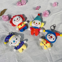 Porte-clés en peluche Clown de dessin animé, Pendentif de sac Joker de cirque, Jouet en peluche, Cadeau pour enfants et adultes