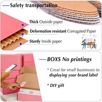 Boîtes en carton ondulé rose pliables et robustes, biodégradables et écologiques, pour l'expédition et l'envoi postal des petites entreprises