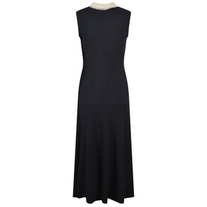 Primavera e autunno abito <span class=keywords><strong>nero</strong></span> da donna girocollo <span class=keywords><strong>in</strong></span> <span class=keywords><strong>maglia</strong></span> senza maniche Slim compleanno sera Cocktail Party abiti lunghi - Product Image 2