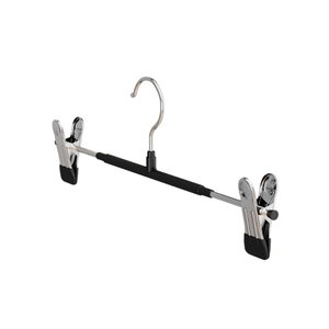 Antidérapant avec 2 clips réglables en acier inoxydable enduit porte-pantalons <span class=keywords><strong>cintre</strong></span> jupes <span class=keywords><strong>cintre</strong></span> - Product Image 2