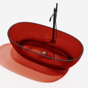 <span class=keywords><strong>Baignoire</strong></span> moderne de luxe <span class=keywords><strong>en</strong></span> résine transparente, <span class=keywords><strong>baignoire</strong></span> autoportante <span class=keywords><strong>en</strong></span> résine transparente, surface solide pour hôtel, intérieur avec robinet - Product Image 3