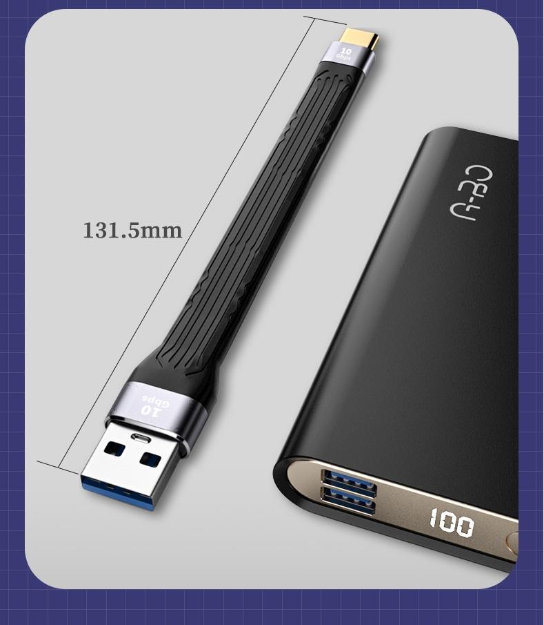 USB A maschio a USB C maschio 13 cm nero