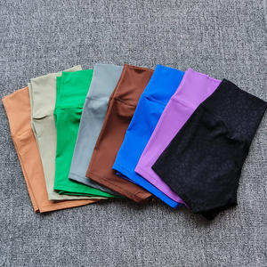 Nuovi Pantaloncini Sportivi <span class=keywords><strong>da</strong></span> <span class=keywords><strong>Donna</strong></span> a Vita Alta in Nylon, Traspiranti per Fitness, Ciclismo e Yoga - Product Image 4