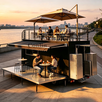 Nouvelle arrivée : chariot de restauration rapide à deux étages avec terrasse, remorque à fumoir BBQ à deux étages à vendre