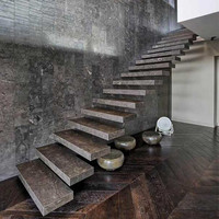 Escaliers en bois avec escalier garde-corps en fer forgé