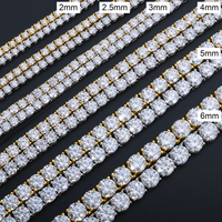 Bijoux fins hommes femmes 2mm-5mm collier Mossanite en argent sterling 925 cultivé en laboratoire VVS Moissanite diamant Tennis Bracelet chaîne