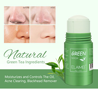 Masque facial naturel et biologique ELAIMEI, nettoyage en profondeur des pores, hydratant, éclaircissant la peau, élimine les points noirs, masque en stick au thé vert