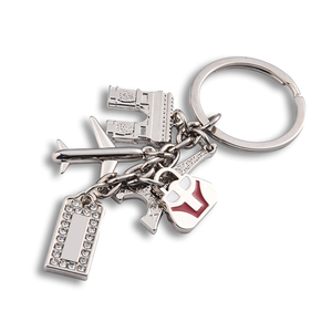 Silver Plated <b>Customized</b> Design Famous Building Charm Airplane Travel Metal <b>Keychain</b> - Product Image 6