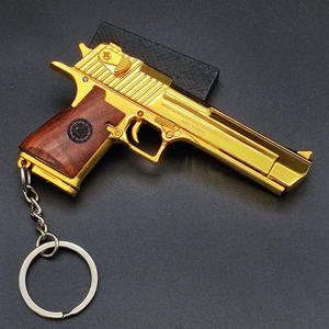 พวงกุญแจปืนมินิ ปืนช็อตไฟฟ้าป้องกันตัว ปืนเบเร็ตต้า 92Fs ของเล่นปืนพก พวงกุญแจปืนสีทอง โลหะ - Product Image 2