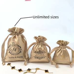 Large Vintage Satin Drawstring Pouches for Makeup-Soft Fabric Glossy Silk Stain Packaging Bag with Custom Size - Product Image 4