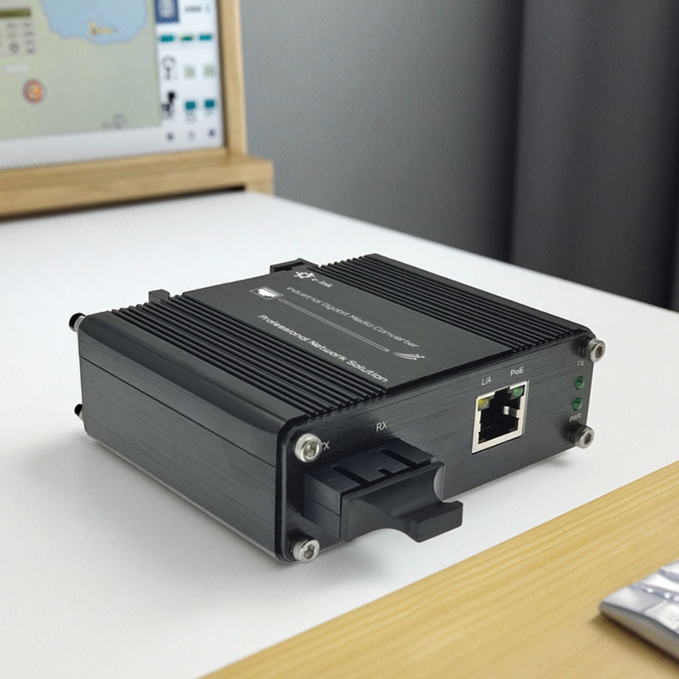 E-link Mini Industrial 100BASE-FX to 10/100BASE-T 30W PoE+ Media Converter LNK-IMC1100P-20