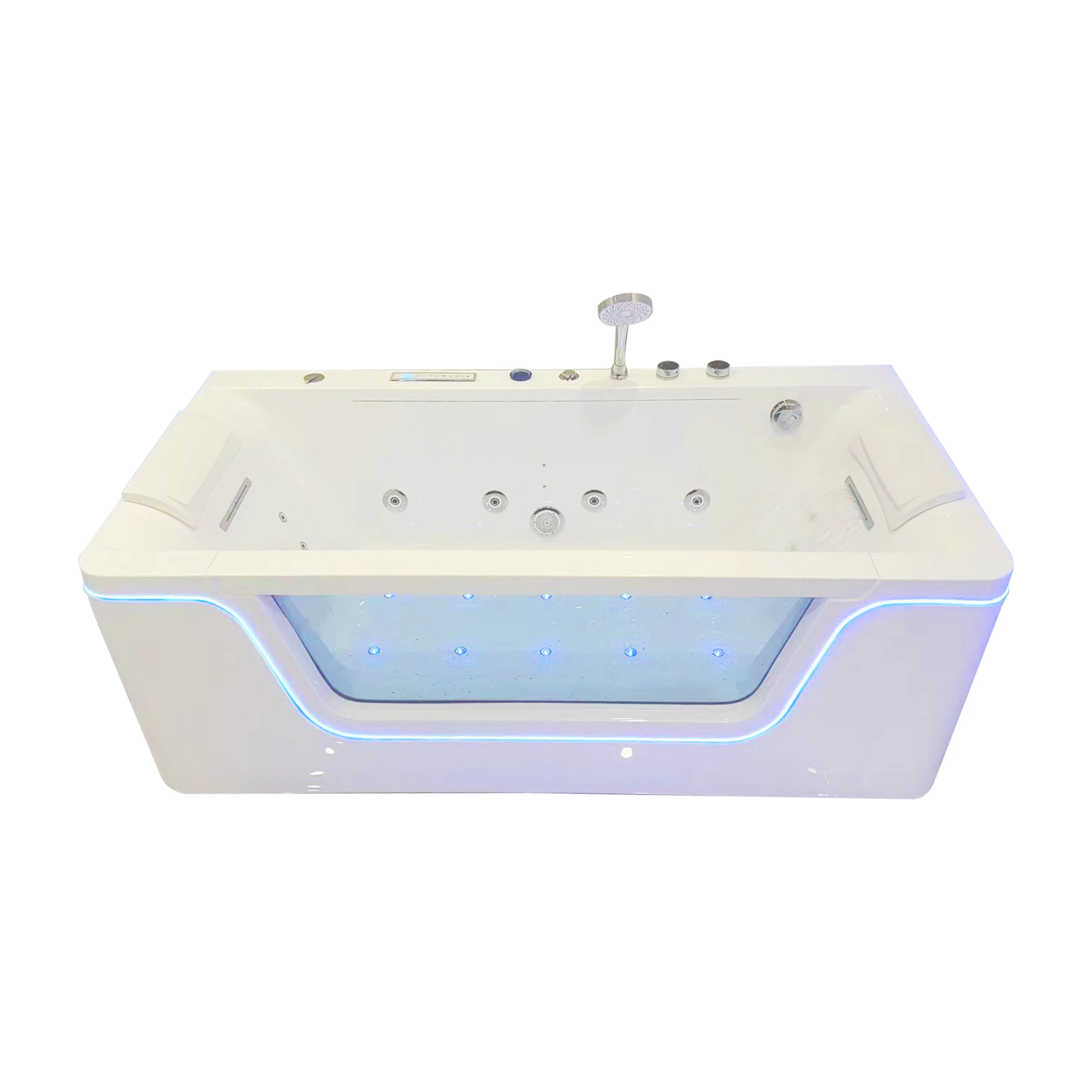 Rokbath WB-5040 acrilico vasche idromassaggio con luci a LED e getti massaggianti con cascata con finestra in vetro rubinetto doccia