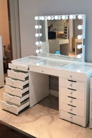 Mobilier de chambre à coucher moderne à bon prix, meuble de rangement avec lumière LED, couleur optionnelle, coiffeuse pour maquillage et coiffeuse avec LED