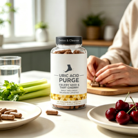 Complément alimentaire pour le soutien de l'acide urique sous marque privée, logo personnalisé, fabricant OEM ODM, faible MOQ, 60 capsules végétariennes saines