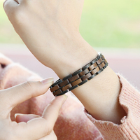 DODO DEER S10 Bracelet de couple exquis vintage en argent plaqué, maillons de chaîne, gravure de logo, noir