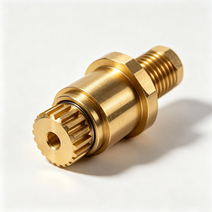 Accouplement cannelé en laiton usiné CNC de précision, insert d'engrenage en laiton fileté sur mesure, pièces de transmission industrielles en laiton - Product Image 2
