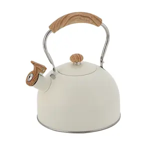 Household kitchen beige induction cooker gas cooker stove universal 2.5L stainless steel whistling kettle