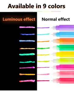 Suministros de Arte, Pintura DIY, Kit de 9 Colores de 30 ml para Niños, Proyectos de Bricolaje No Tóxicos, Pintura Acrílica que Brilla en la Oscuridad, Juego de Pintura Acrílica No Tóxica - Product Image 4