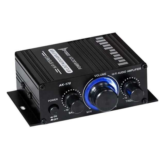 AK-170 Mini Pure Power Digital Amplifier 2.0 Channel High Fidelity with BT Amplifier DC12V 20+20W