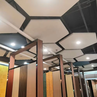 Baffles Acústicos de Fibra de Vidrio Hexagonales Personalizados, Techo Acústico Suspendido, Techo Insonorizado