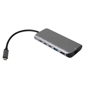 VCOM 6 In 1 USB C Laptop yerleştirme istasyonu dizüstü USB C yerleştirme istasyonu USB Hub TF USB kart okuyucu hepsi bir Laptop için yerleştirme